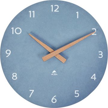 Horloge diamètre 30cm Milena bleu et bois