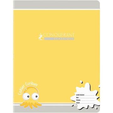 Cahier d'apprentissage piqûre 32 pages, format 17x22 cm, réglure seyès 3 mm