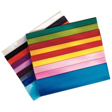 Paquet de 10 feuilles crépon ordinaire 200x50 cm jaune citron
