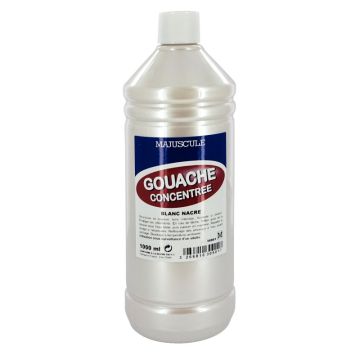 Flacon 1L de gouache concentrée MAJUSCULE, coloris blanc nacré