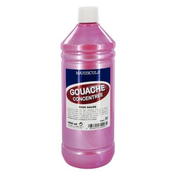 Flacon 1L de gouache concentrée MAJUSCULE,  coloris rose nacré