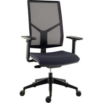 Fauteuil Lise mesh dos noir/assise gris