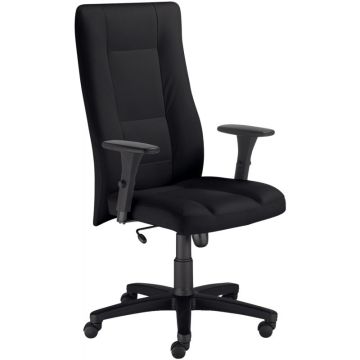 Fauteuil Invitus simili cuir noir