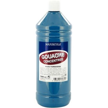 Flacon 1L de gouache concentrée MAJUSCULE, coloris bleu turquoise