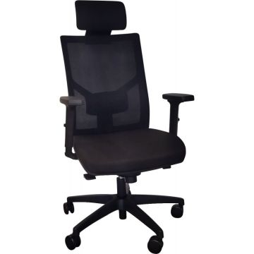 Fauteuil Eleganze avec tétière dos noir/assise noir